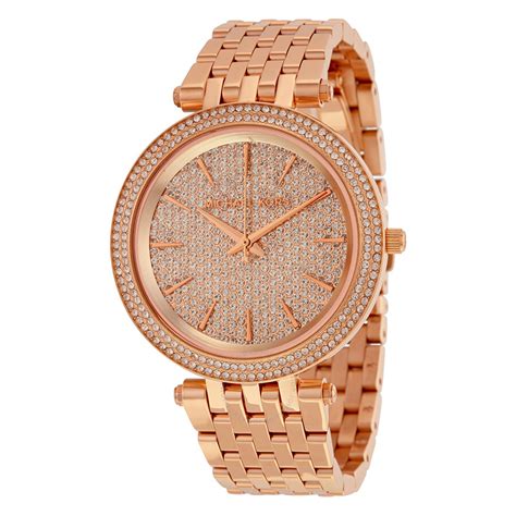 michael kors darci pavé rose gold tone watch